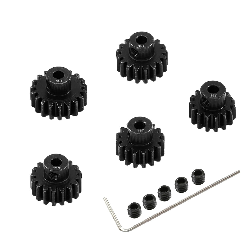 32 Pitch Steel Pinion Gear Set 15T-19T for 3.175mm Motor Shaft – Compatible with 1/10 RC Crawlers