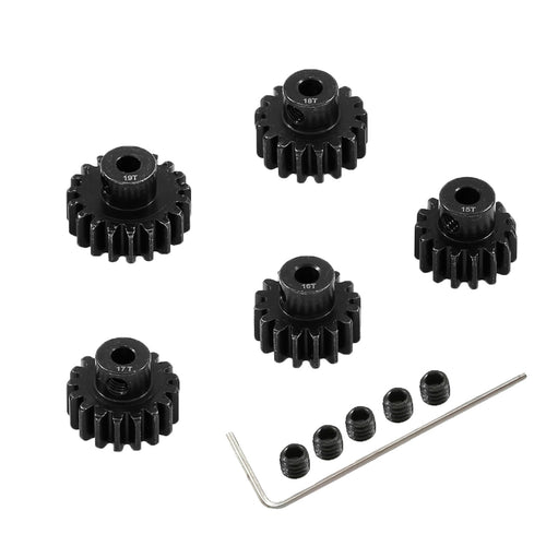 32 Pitch Steel Pinion Gear Set 15T-19T for 3.175mm Motor Shaft – Compatible with 1/10 RC Crawlers