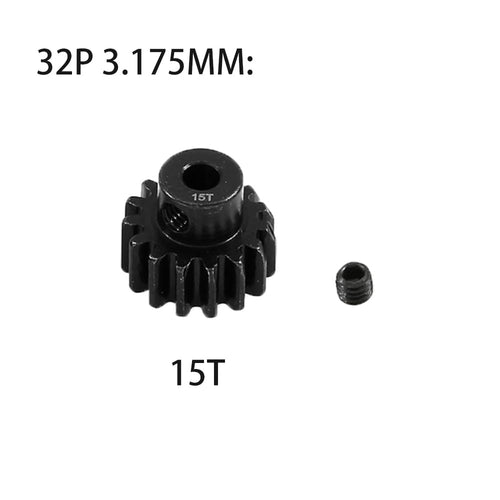 32 Pitch Steel Pinion Gear Set 15T-19T for 3.175mm Motor Shaft – Compatible with 1/10 RC Crawlers