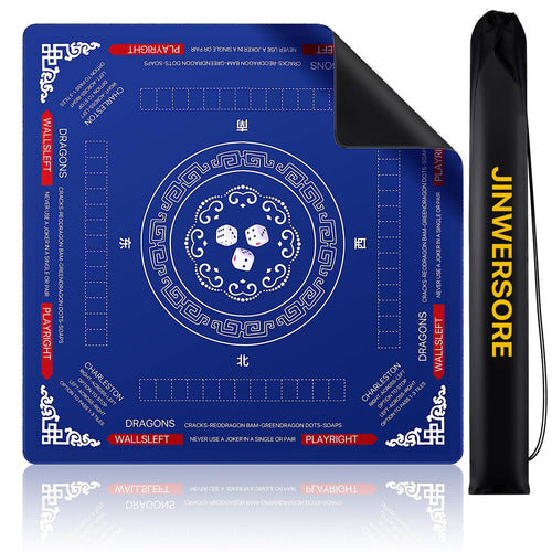 32.4 x 32.4 Inch Mahjong Mat - Anti-Slip, Noise Reducing, Waterproof Gaming Surface (Navy Blue)