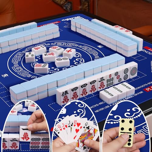 32.4 x 32.4 Inch Mahjong Mat - Anti-Slip, Noise Reducing, Waterproof Gaming Surface (Navy Blue)