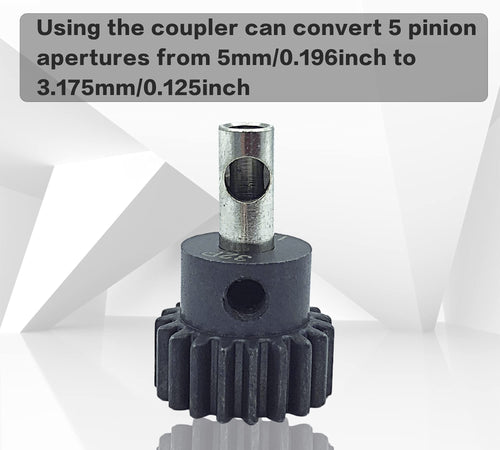 32P 5mm Hardened Metal Pinion Motor Gear Set 13T-21T with 3.175mm Coupler for RC Cars