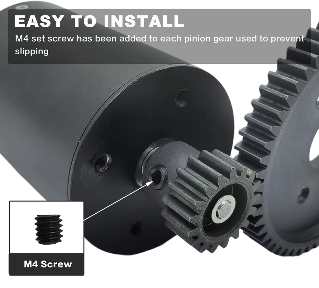32P 5mm Hardened Metal Pinion Motor Gear Set 13T-21T with 3.175mm Coupler for RC Cars