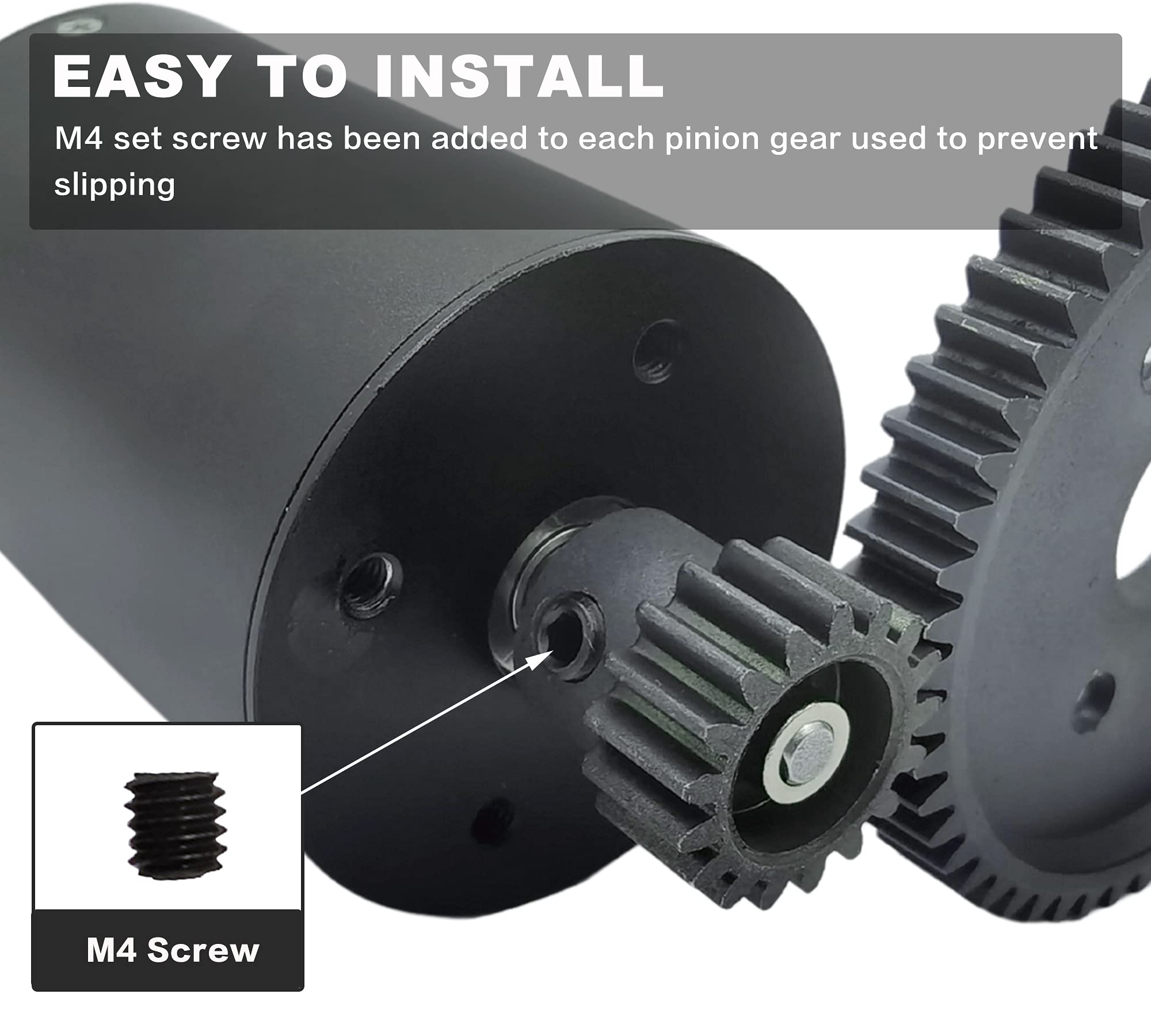 32P 5mm Hardened Metal Pinion Motor Gear Set 13T-21T with 3.175mm Coupler for RC Cars