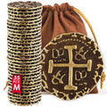 35 Bronze Pirate Coins Set - Metal Replica Doubloons for Board Games, Cosplay, Treasure Hunts