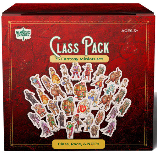35 Flat D&D Miniatures with Bases – Hard Cardboard, 28-32mm Scale, for Dungeons & Dragons 5e
