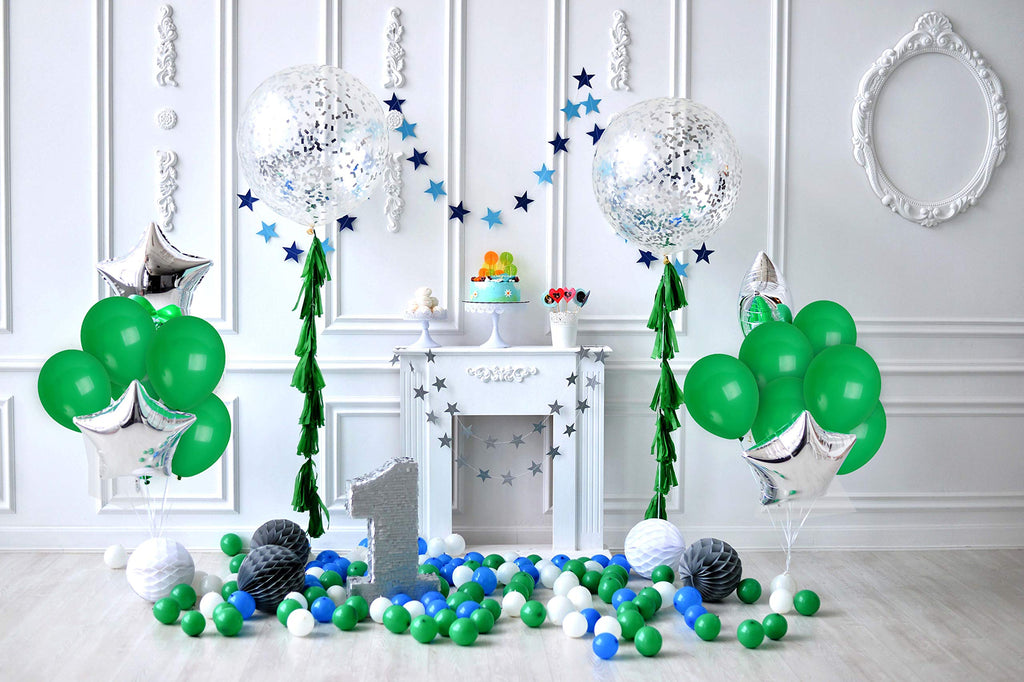 36 Emerald Green Latex Balloons 12 Inch – Dark Hunter Green Party Balloons with Ribbon by Treasures Gifted