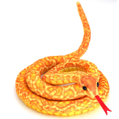 3.6-Foot Soft Snake Plush Toy - Realistic Yellow Stuffed Animal for Pranks and Gifts