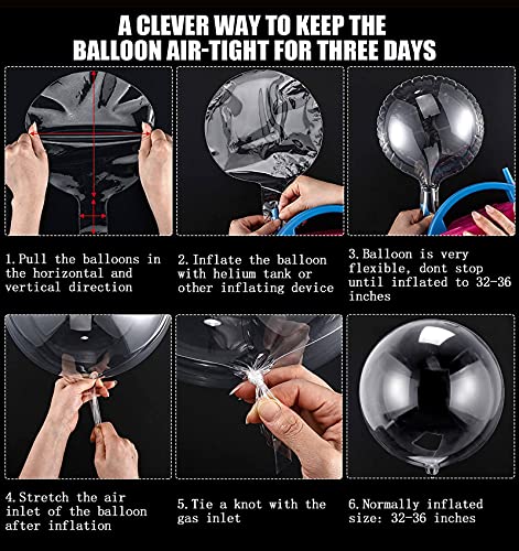 36 Inch Clear Bobo Balloons 12-Pack – Large TPU Bubble Balloons for Party Decor