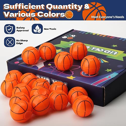 36 Mini Basketball Fidget Spinners - Party Favors, Stocking Stuffers, Classroom Prizes - Umnodobn