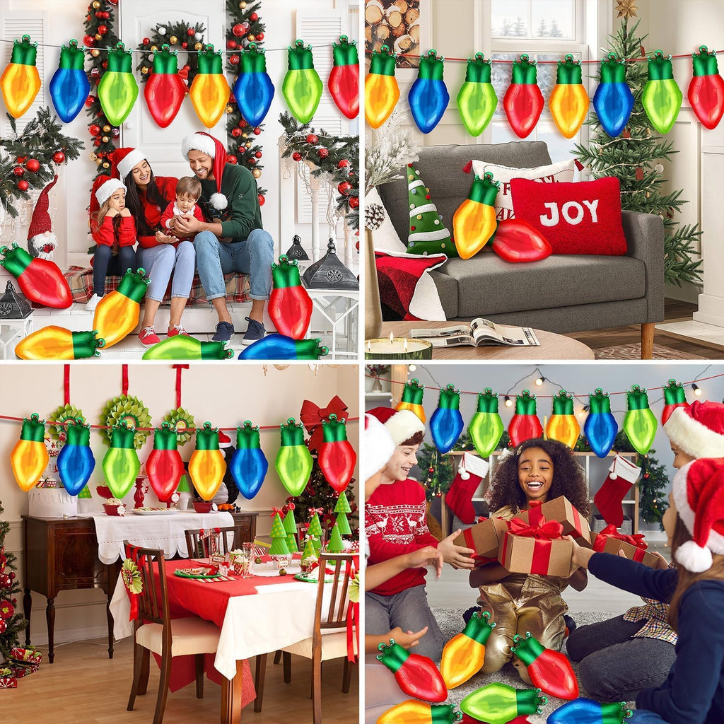 36 Pack Light Bulb Foil Balloons – Red, Green, Yellow, Blue Mylar Party Decorations