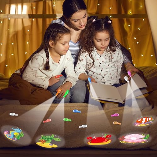 36 Pack Under the Sea LED Finger Lights – Ocean-Themed Party Favors with Glow-in-the-Dark Animal Projections