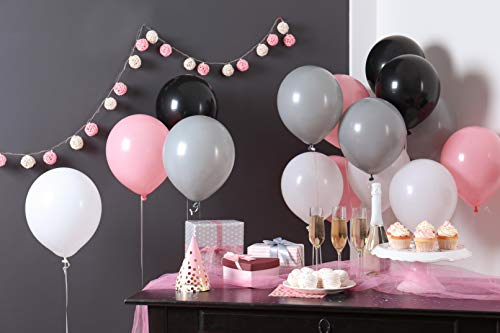 36 Pack White Matte Balloons 12 Inch Latex by Treasures Gifted - Includes Ribbon for Party Decor