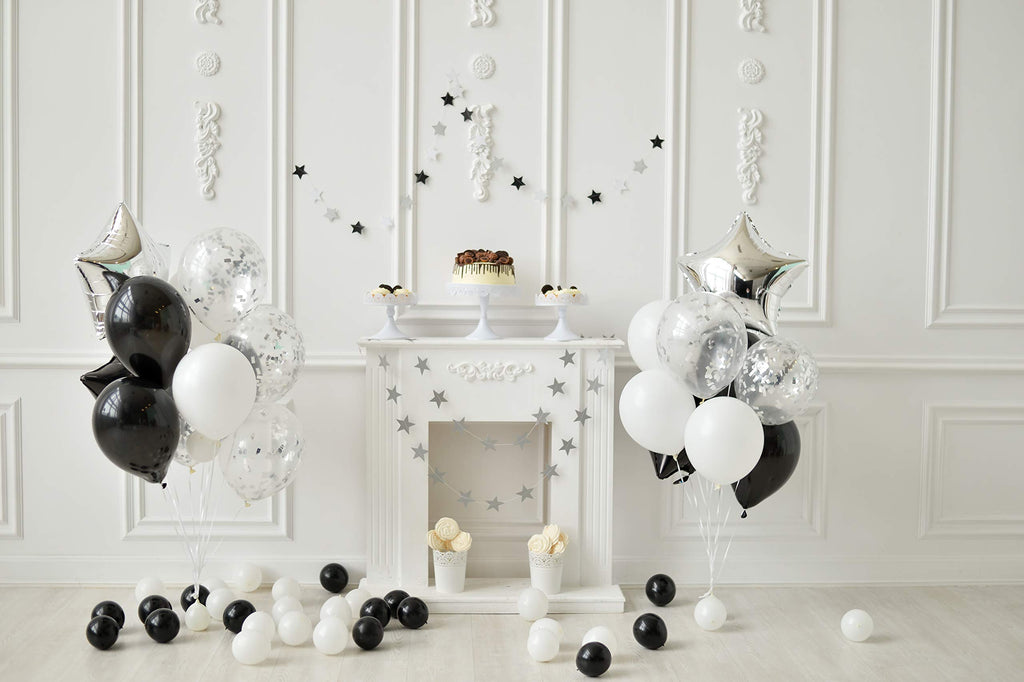 36 Pack White Matte Balloons 12 Inch Latex by Treasures Gifted - Includes Ribbon for Party Decor