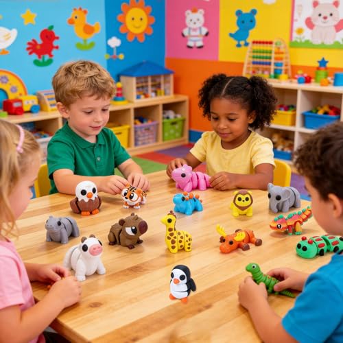36-Piece 3D Printed Articulated Animal Set - Fidget Toys, Classroom Rewards, Party Favors