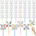 36-Piece DIY White Paper Pinwheels Craft Kit for Kids - Summer Activities Party Favors by Czlotyh