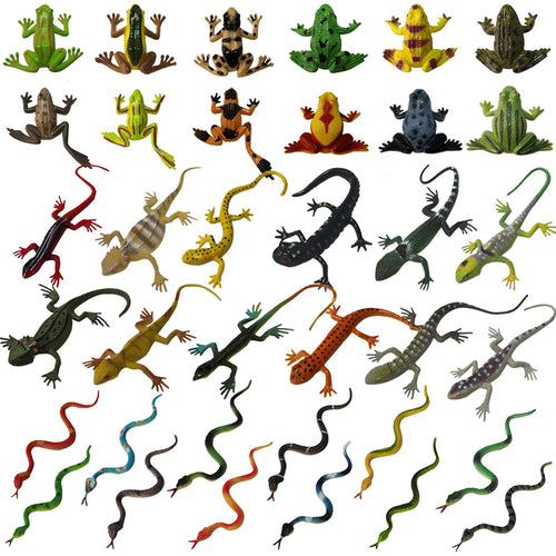 36-Piece Plastic Reptile Toy Set – Lizards, Frogs & Snakes for Party Favors, Prank Toys & Educational Play