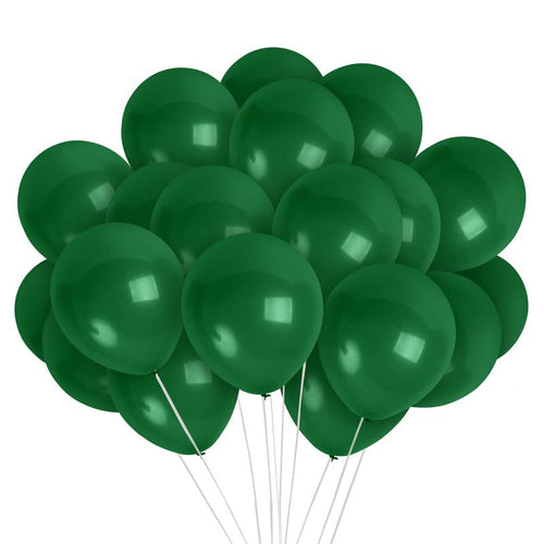 36 Pine Green Latex Balloons 12 Inch - Treasures Gifted with Ribbon for Birthdays & Baby Showers