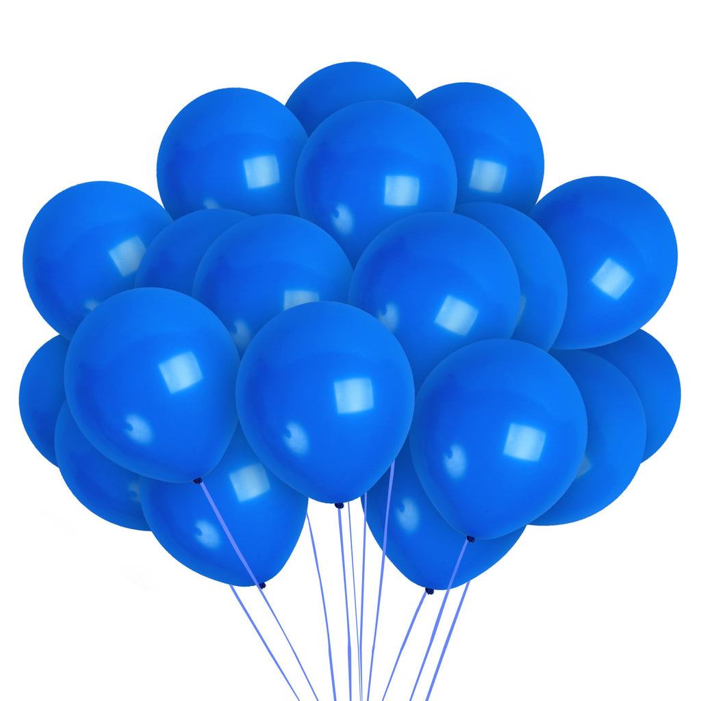 36 Royal Blue Balloons 12 Inch - Treasures Gifted Navy Latex Party Balloons with Ribbon