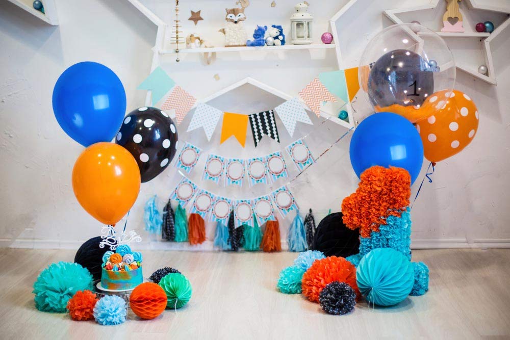 36 Royal Blue Balloons 12 Inch - Treasures Gifted Navy Latex Party Balloons with Ribbon