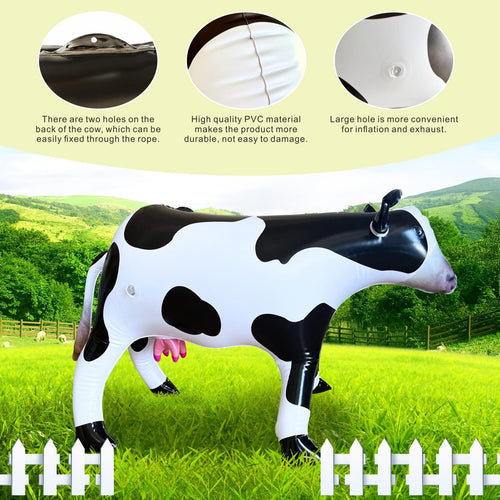 37-Inch Inflatable Cow Balloon by ILEISURELY – Realistic Farm Animal Party Decor, PVC