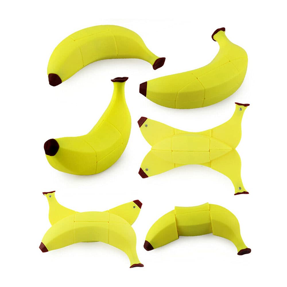 3D Fruit Cube 3×3 Speed Cube – Realistic Banana Shape Brain Teaser Puzzle