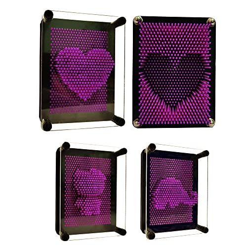3D Pin Art Sensory Fidget Board - 5x3.75 inch Mini Pin Impression Toy for Kids and Adults