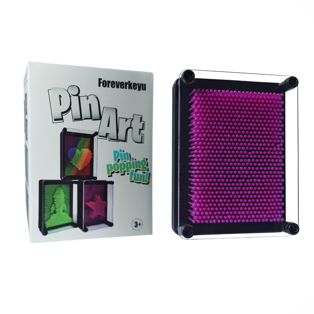 3D Pin Art Sensory Fidget Board - 5x3.75 inch Mini Pin Impression Toy for Kids and Adults