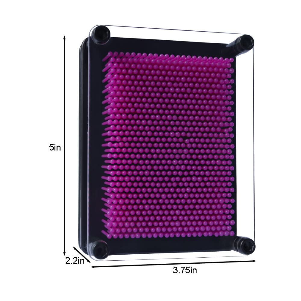 3D Pin Art Sensory Fidget Board - 5x3.75 inch Mini Pin Impression Toy for Kids and Adults