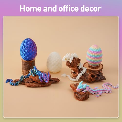 3D Printed Dragon Egg with Articulated Dragon Inside - 12 Inch Fidget Toy, Eco-Friendly PLA, Decorative Gift