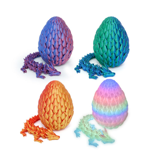 3D Printed Dragon Eggs 4-Pack – Mini Eggs with Dragons Inside, Cute Party Favors, Surprise Gift for Kids (Ages 6+)