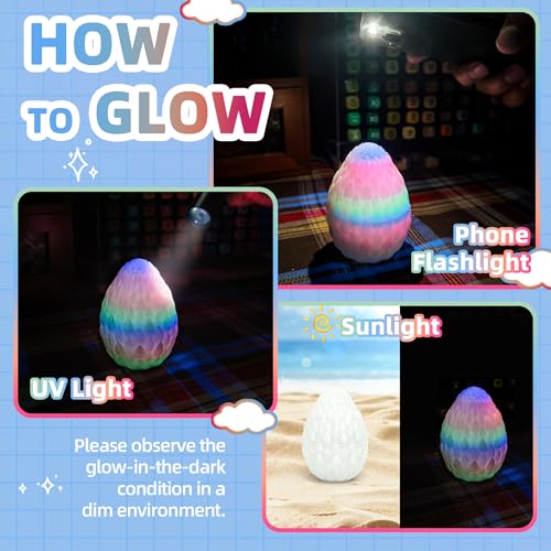 3D Printed Dragon Eggs 4-Pack – Mini Eggs with Dragons Inside, Cute Party Favors, Surprise Gift for Kids (Ages 6+)