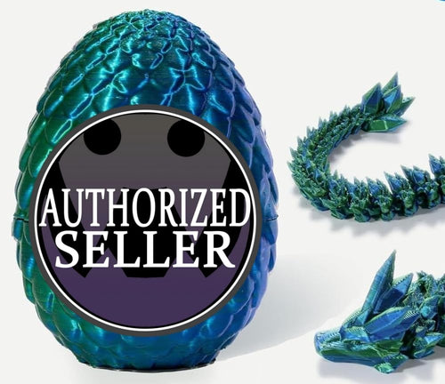 3D Printed Dragon in Surprise Egg – Posable Dragon Toy with Hinged Joints (Green)