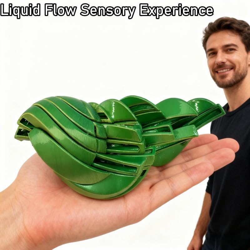 3D Printed Fidget Ball Toy - Purple Liquid Flow Gear Stress Relief