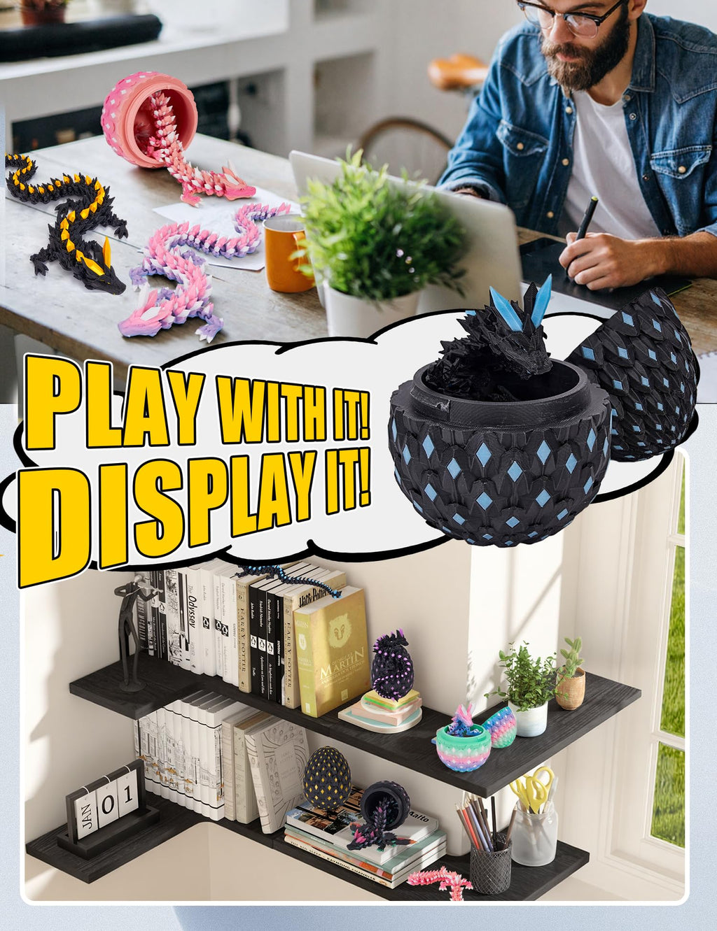 3D Printed Glow-in-the-Dark Dragon Eggs – Prefilled Easter Basket Stuffers for Kids & Teens