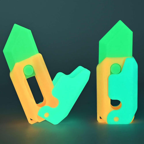 3D Printed Gravity Carrot Knife Fidget Toy – Luminous 2-Pack