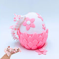 3D Printed Sakura Dragon Egg & Dragon Set – 4.33" Egg + 12" Articulated Dragon Toy by Cinderwing3D (Pink-White)