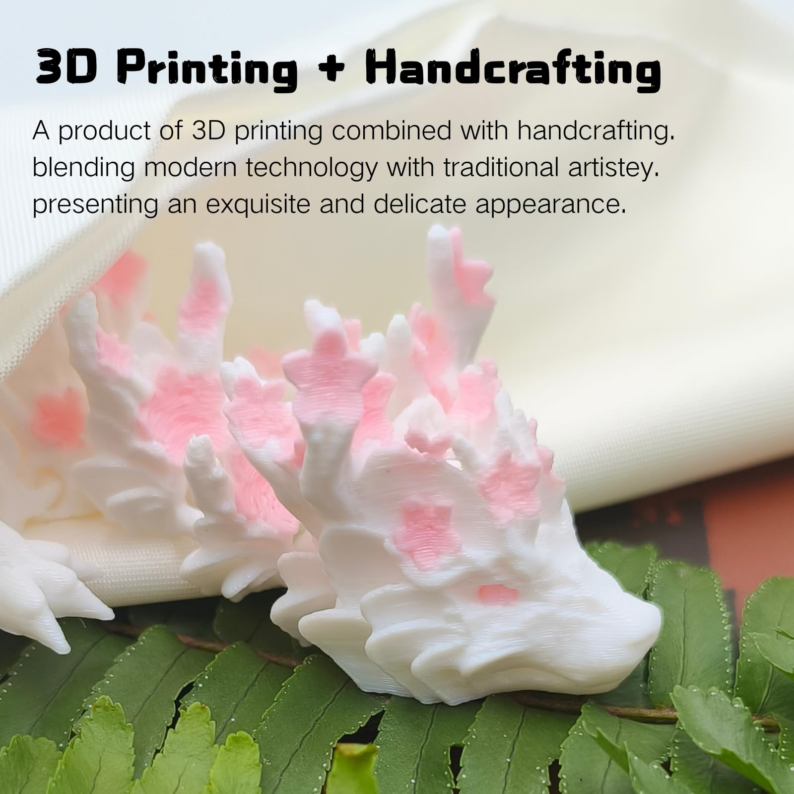 3D Printed Sakura Dragon Egg & Dragon Set – 4.33" Egg + 12" Articulated Dragon Toy by Cinderwing3D (Pink-White)