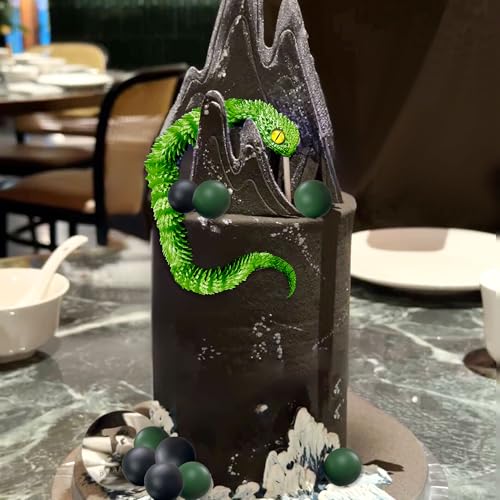 3D Printed Snake Cake Topper Set for Fantasy Birthday Parties