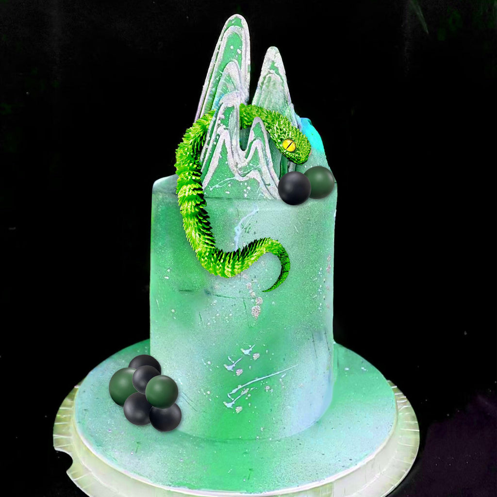 3D Printed Snake Cake Topper Set for Fantasy Birthday Parties