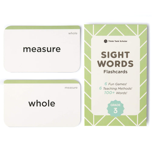 3rd Grade Sight Words Flash Cards – 100+ Dolch & Fry Words – Ages 7–10 – Homeschool & Classroom – Think Tank Scholar