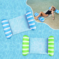 4-in-1 Inflatable Pool Float for Adults - 2 Pack Blue/Green - Hammock, Saddle, Drifter, Lounger