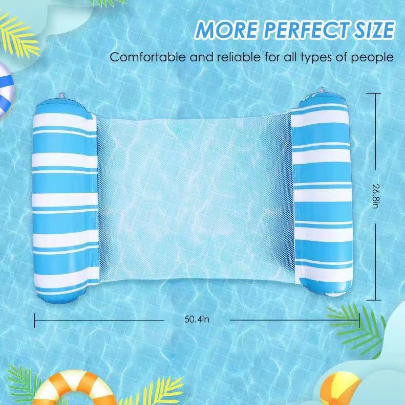 4-in-1 Inflatable Pool Float for Adults - 2 Pack Blue/Green - Hammock, Saddle, Drifter, Lounger