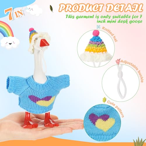4 Knitted Outfits for 7-Inch Magnetic Desk Goose – Hats & Sweaters Set (Goose Not Included)
