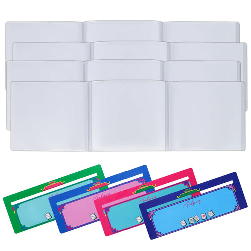 4 Large Mahjong Card Sleeves & 4 Line Finders - Matte PVC, Anti-Glare, for 2025/2026 Cards - Xovnfp