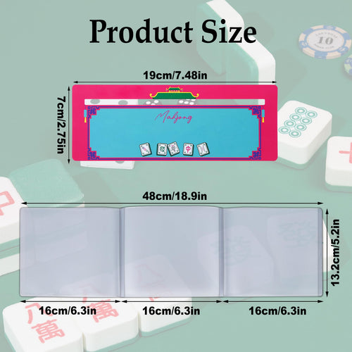 4 Large Mahjong Card Sleeves & 4 Line Finders - Matte PVC, Anti-Glare, for 2025/2026 Cards - Xovnfp