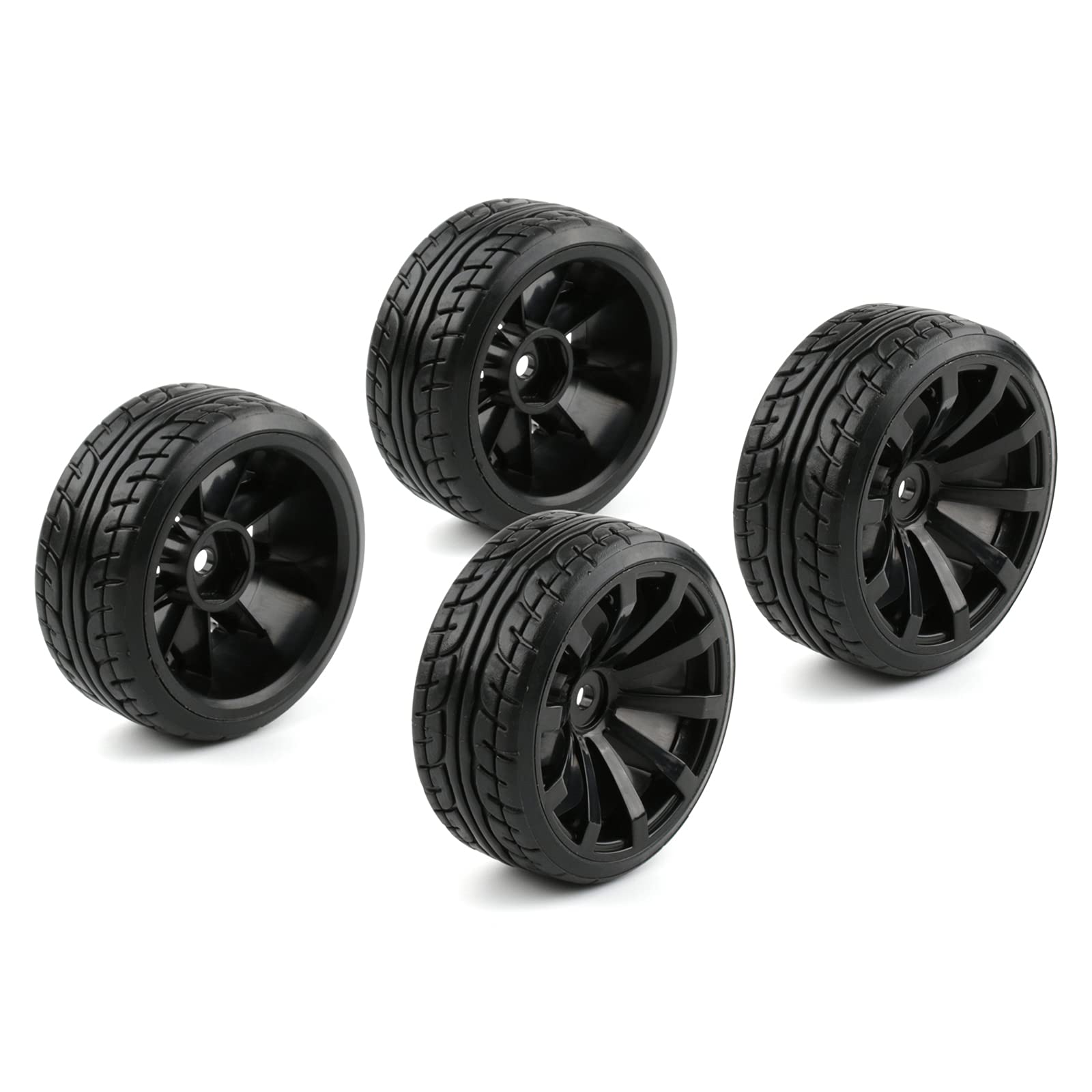 4-Pack 1/10 RC Drift Wheels 12mm Hex with Flange Nuts and 4-Way Wrench for HSP Redcat HPI Tamiya