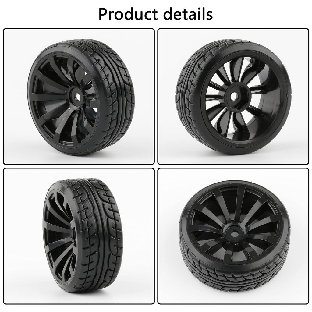 4-Pack 1/10 RC Drift Wheels 12mm Hex with Flange Nuts and 4-Way Wrench for HSP Redcat HPI Tamiya