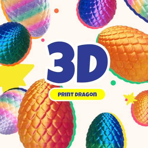 4-Pack 3D Printed Dragon Eggs with Articulated Dragon Inside – Easter Basket Stuffers for Teens & Adults, Fidget Toy
