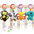 4-Pack Baby Hanging Rattle Toys – Cartoon Animal Stroller Toys for Infants, Crib Car Seat Travel Toys, Birthday Gift for Newborns
